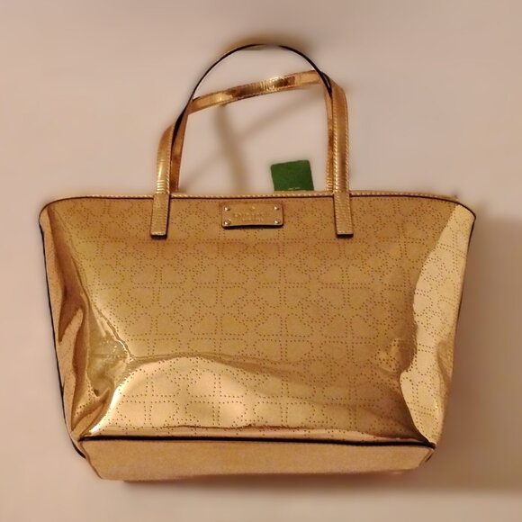 Kate Spade Small Harmony Tote WKRU1879 Metro Spade Gold (711) - Picture 1 of 12